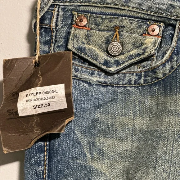 Vintage True Religion Bobby Low-rise Bootcut Denim Jeans Blue Distressed - Picture 4 of 6